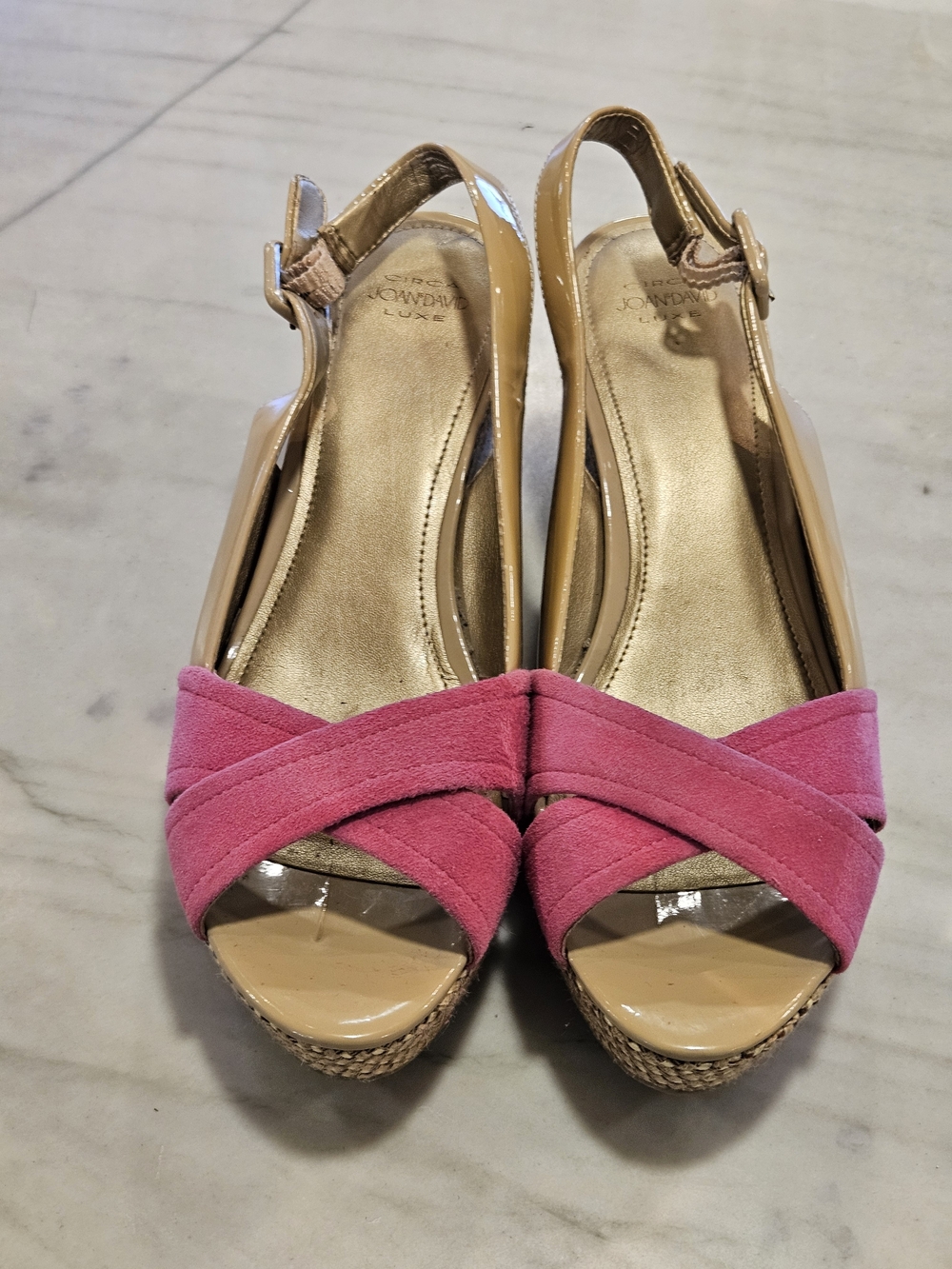 Circa Joan & David "Walbridge" Platform Wedge Slingback Sandals